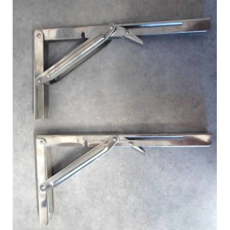 Équerres escamotables en inox pour bateau vue repliée