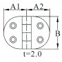 CHARNIÈRE INOX OVALE 78 x 56 mm  P:2mm