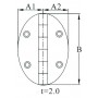 CHARNIÈRE INOX OVALE 56 x 78 mm  P:2mm - Imnasa