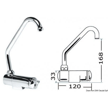 Mélangeur pivotant c/f haut - Osculati Eviers Lavabos et Robinets 8033137096754 17.049.00