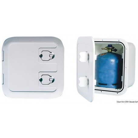 Coqueron en plastique pour rangement de bombonnes avec ventilation à distance - Osculati instalation gaz 8033137015069 50.252.00
