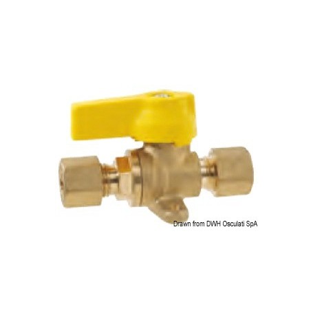 Robinet  arrêt avec platine de fixation - GOK instalation gaz 8033137152283 50.013.14