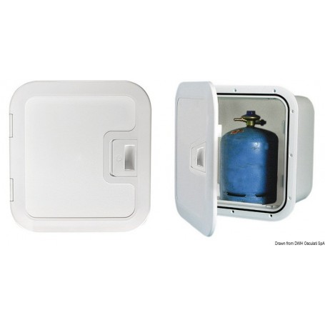 Coqueron en plastique pour rangement de bombonnes avec ventilation frontale - Osculati instalation gaz 8033137017735 50.253.00