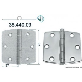 Charnières 2 mm 74x75 Le lot de 2 - Osculati Charnières Haute Qualité 8033137005022 38.440.09