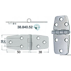 Charnière inox 88x38mm Le lot de 4 - Osculati Charnières Haute Qualité 8033137005855 38.840.52