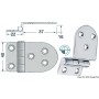Charnière inox saillie 59x40 Le lot de 3 - Osculati Charnières Haute Qualité 8033137129216 38.441.58