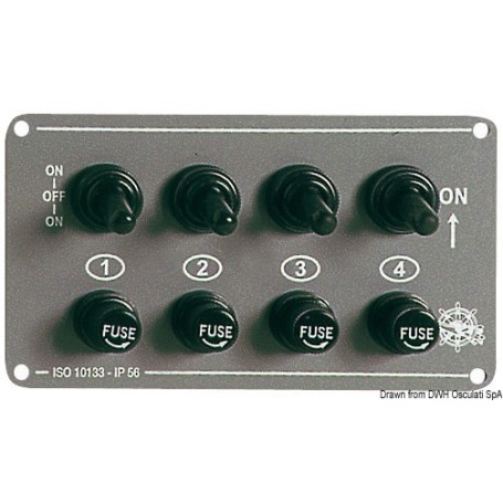 Tableau électrique 4 interr. - Osculati Tableaux électriques 8033137002113 14.707.00