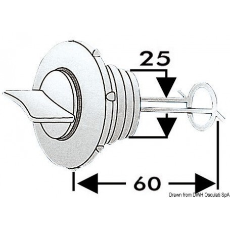 Nable de vidange nylon 25mm - Osculati Nables et events 8033137106583 18.346.10