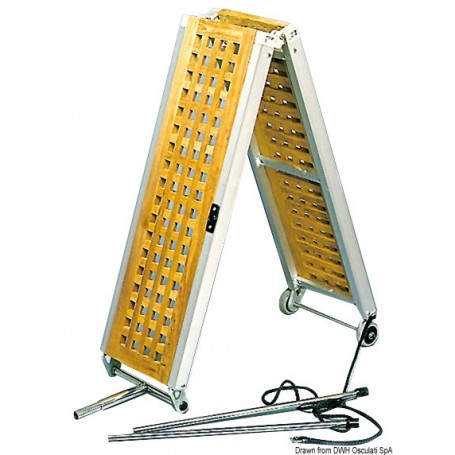 Passerelle pliante En aluminium anodisé avec caillebotis en teck - Osculati Passerelles 8033137013959 42.667.20