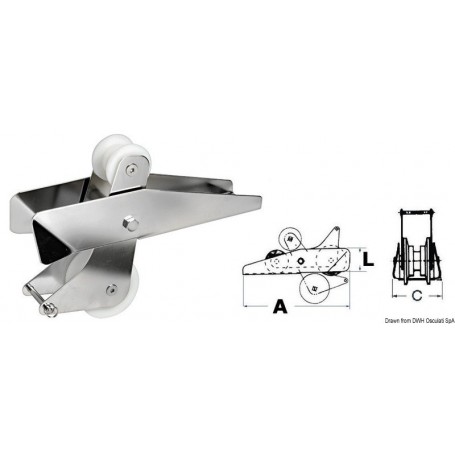 Davier inox basculant – Max 14 kg – Osculati Davier de proue 8033137000287 01.419.00