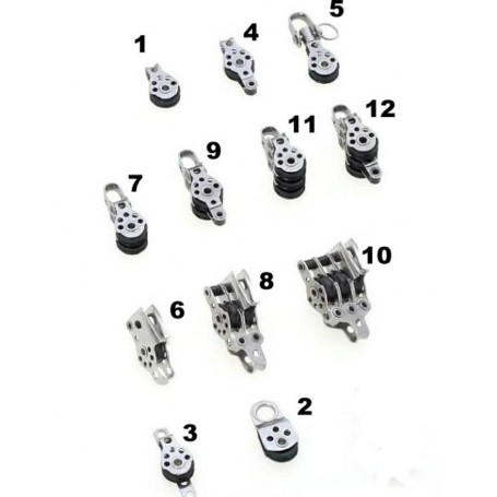 Micro poulies réa 17mm charge de travail 300kg Modèle:Modèle 1 Simple 28000001