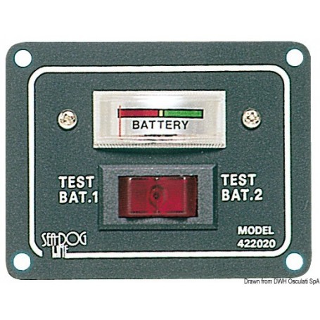 Panneau  test pour 2 batteries activable par interrupteur - Osculati Tableaux électriques 8033137001253 14.100.02