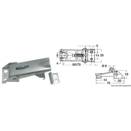 Fermeture à levier en inox réglable - Osculati Verrou, Sauterelle et Grenouillère 8033137128332 38.241.00