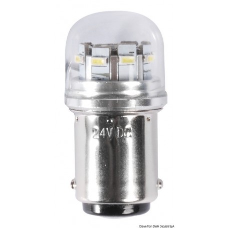 Ampoule à LED SMD culot BA15D pour spots avec protection verre LED - Osculati ampoule-led-basse-consommation-12-24V 803313704745