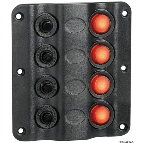 Tableau électrique Wave Design avec interrupteurs à bascule à LED - Osculati Tableaux électriques 8033137035418 14.104.01