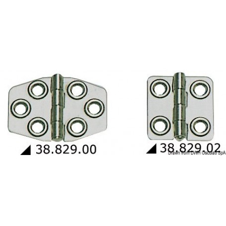 Charnières 1,5 mm inox AISI 316 Le lot de 4 - Viadana Charnières Haute Qualité 8033137129674 38.829.02