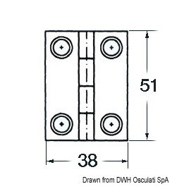 Charnières 1,7 mm  en inox sans vis - Osculati Charnières Haute Qualité 8033137005688 38.821.01