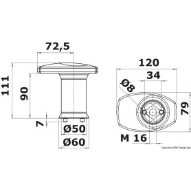 Système modulaire de taquet et chaumard - Osculati Version:Champignon simple p. système modulaire803313713268140.176.02
