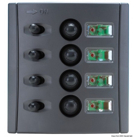 Tableaux électriques avec fusibles automatiques et double LED - Osculati Tableaux électriques 8033137092367 14.850.05