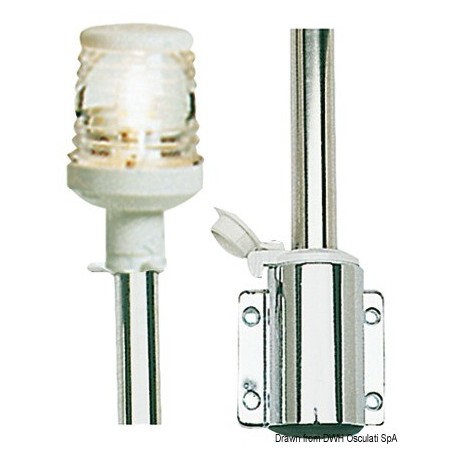 Hampe en inox 60 cm avec feu - Osculati Feux de navigation 8033137016745 11.110.00