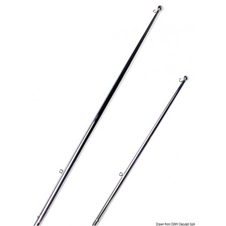 Mâts de pavillon en inox poli miroir, avec système de blocage à gâchette - Osculati Version:Mât de pavillon 1200mm80331371219993