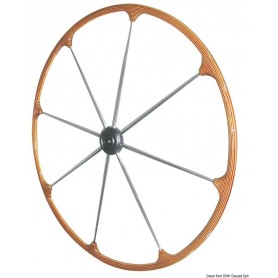 Barres à roue avec couronne en teck - Osculati Volant & Barre à roue  45.167.03