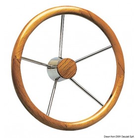 Barres à roue, avec couronne en teck à fort diamètre - Osculati Volant & Barre à roue  45.165.02