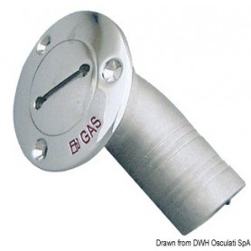 Bouchons de nable à ras en inox AISI 316 poli miroir, coudés à 30° - Osculati Nables et events 8033137111112 20.867.01