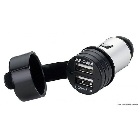 Prises USB 12/24V - Osculati Prises et allume-cigares 8033137038990 14.517.09