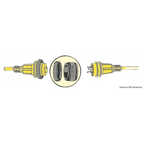 Connecteur en Lexan pour raccordement de fiches - Uflex Prise 220 V et 12 V camping 93344003509 14.110.30