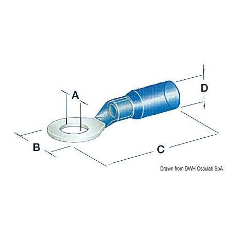 Cosses à oeil pré-isolées thermorétractable étanches - Osculati Cosses et Cables électriques 8033137196508 14.800.01