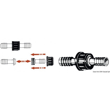 Raccords cylindriques en nylon pour tuyaux eau - Osculati Vannes & Raccords plomberie  17.205.12