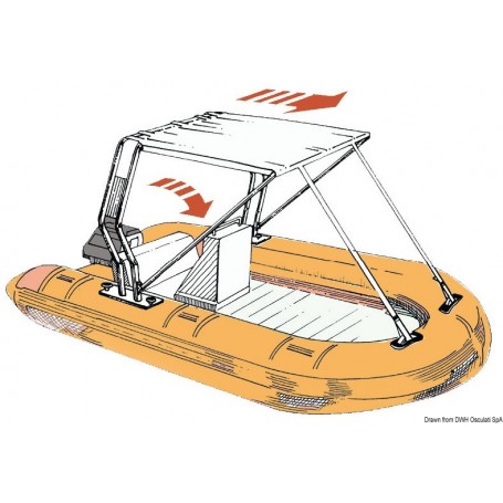 Taud télescopique pour Roll-bar en tube inox ou fibre de verre - Osculati Taud bimini et cagnard 8033137040528 46.906.01