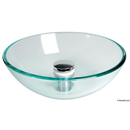 Lavabo semi-sphérique en verre transparent - Osculati Eviers Lavabos et Robinets 8033137153082 50.189.34