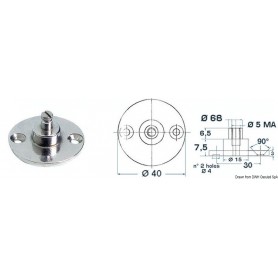 Base avec pivot Le lot de 4 - Osculati Vérin de capot 8033137126468 38.013.56