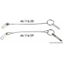 Plaque inox + câble de sécurité inox  1,6 mm + goupille inox - Osculati Taud bimini et cagnard 8033137006371 46.116.29