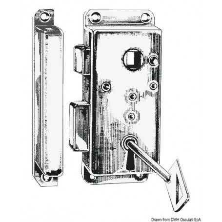 Serrure En laiton chromé, pour portes à poignées et serrure - Osculati Serrures et loquets 8033137038426 38.132.21DE