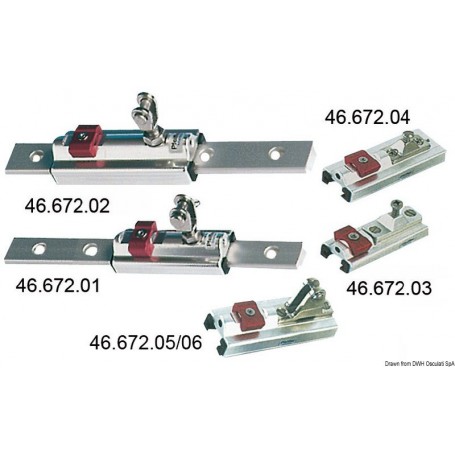 Chariots coulissants pour tauds ,  pour bateaux de 10 m ou plus - Pfeiffer Taud bimini et cagnard 8033137146879 46.672.01