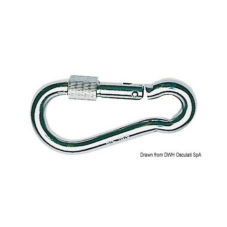 Mousqueton AISI 316 avec frette - Osculati Manilles, mousquetons 8033137081316 09.195.06