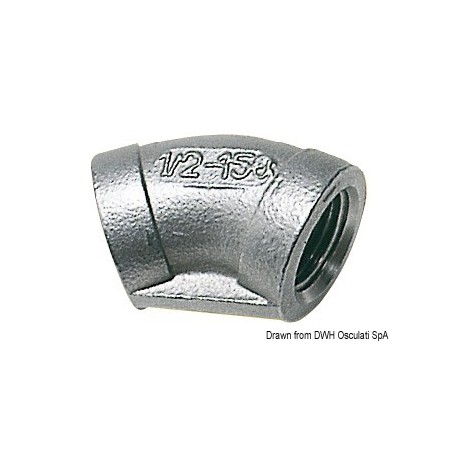 Raccords coudés 45 femelle/femelle inox 316 - Osculati Vannes & Raccords plomberie 8033137098482 17.220.01