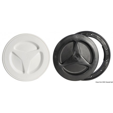 Bouchon inspection en polypropylène avec fermeture par rotation et à baïonnette - Osculati coffre et trappe 8033137027840 20.337