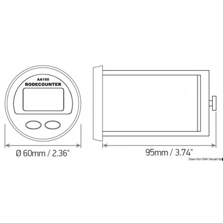 Compteur de mètres LEWMAR avec alarme acoustique - Lewmar Guindeaux 743683331466 02.357.04