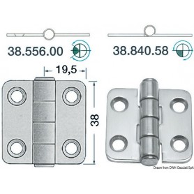 Charnières 2 mm - Osculati Charnières Haute Qualité 8033137005565 38.556.00