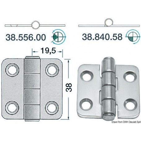Charnières 2 mm - Osculati Charnières Haute Qualité 8033137005565 38.556.00