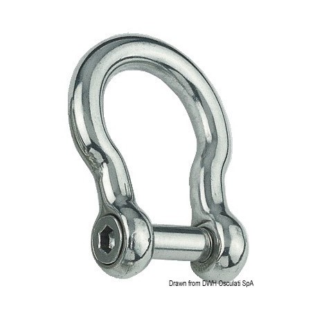 Manille lyre avec axe à six pans creux pour ancres - Osculati Manilles Émerillons mouillage 8033137064692 01.081.06