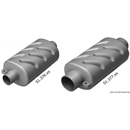 Pot d'échappement horizontal pour moteurs à refroidissement par eau Echappement bateau 8033137156168 51.376.01