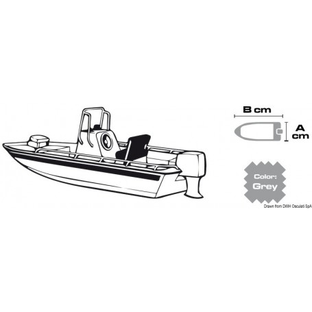Bâche bateau sans cabine avec poste de pilotage central – Pare-brise inclus – Osculati Bâches et protections 8033137050251 46.50