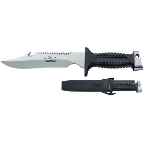 COUTEAU NOIR PLONGÉE LAME 19 CM