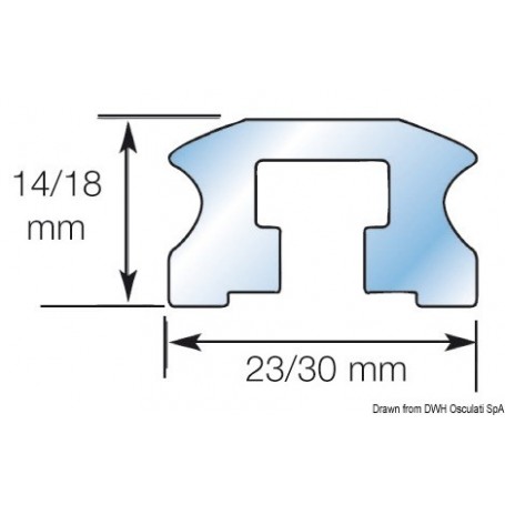 Rail LEWMAR avec boulons coulissants - Lewmar 74368321513168.746.01