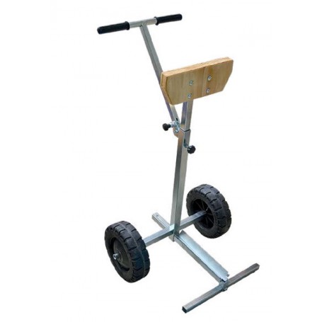 Support moteur en acier galva et chromé avec roues